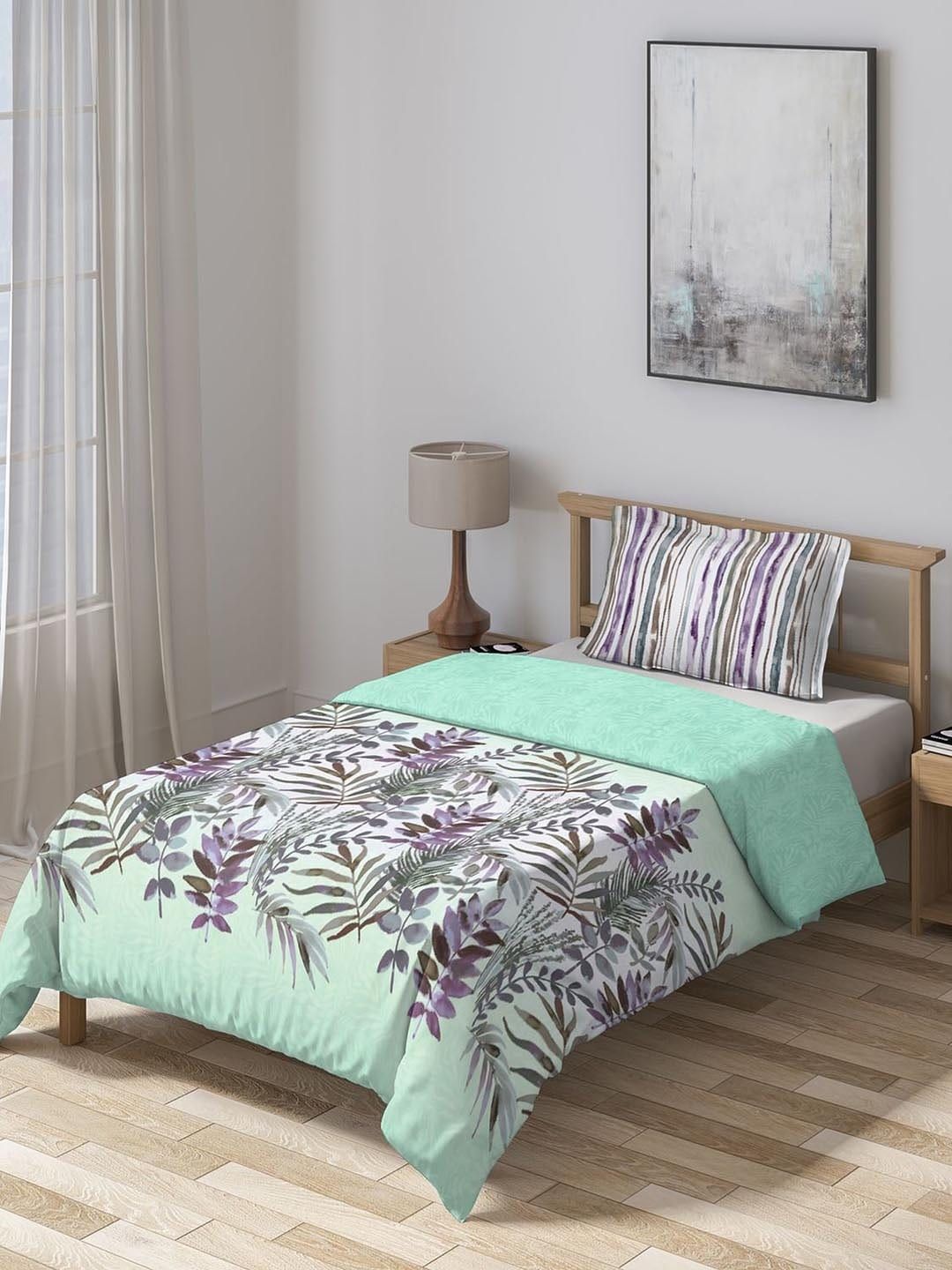 DDecor Green Floral Mid Winter 150 GSM Single Bed Comforter Price in India