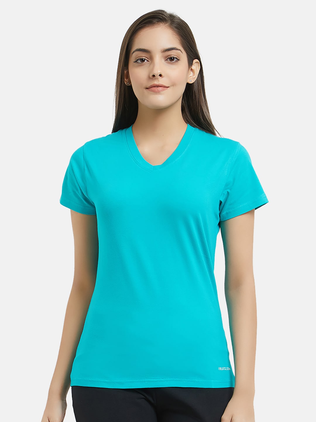 Fruit of the loom Women Sea Green Solid Lounge T-Shirt Price in India