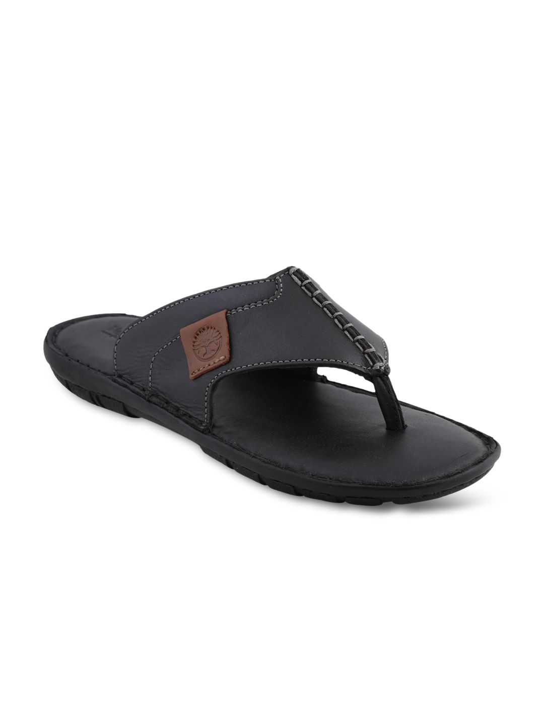 Ventoland Men Black Leather Sandals