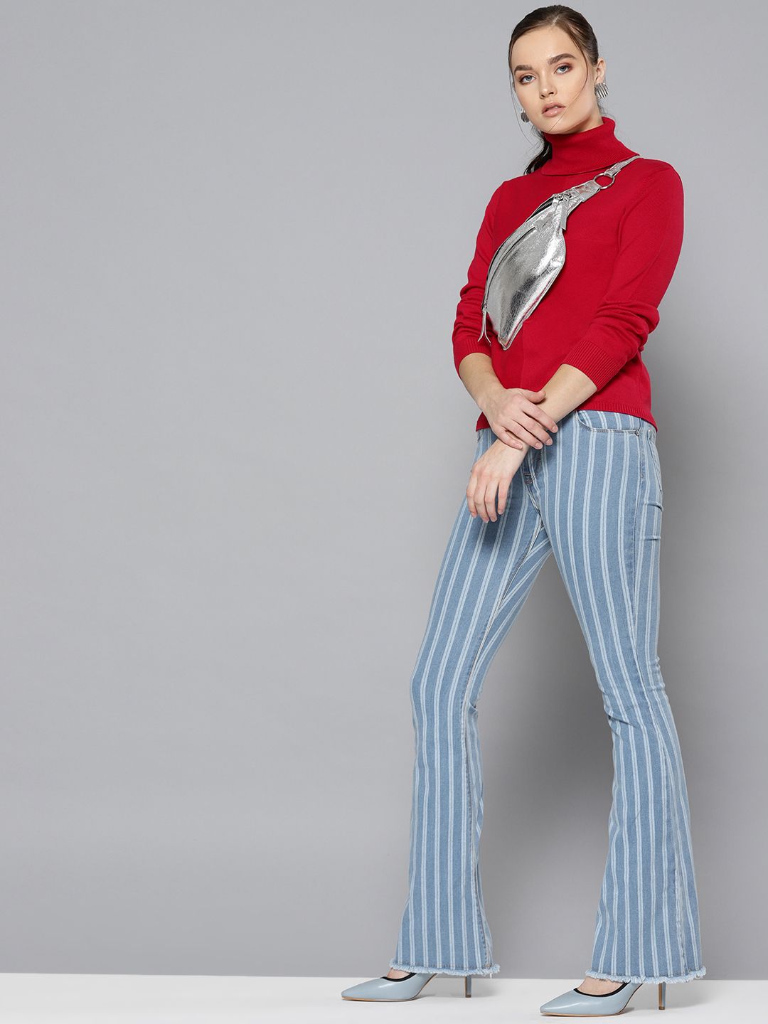 STREET 9 Women Red Solid Sweater Price in India