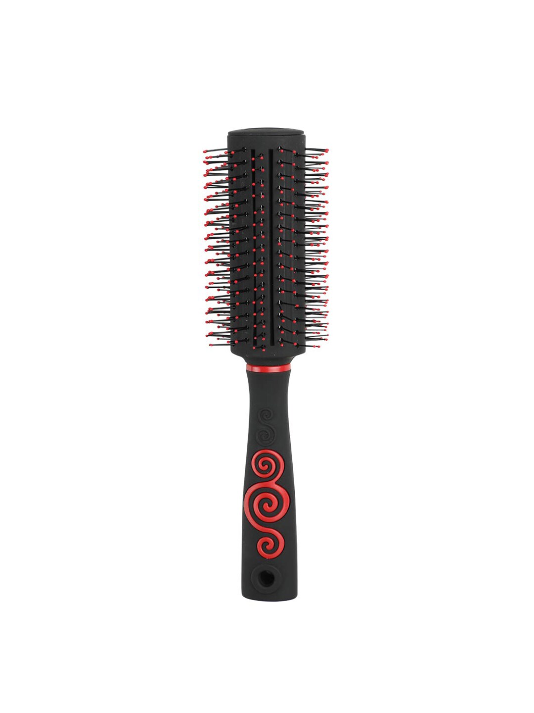 Agaro Royal Round Hair Brush for Detangling & Straightening - Black & Red Price in India