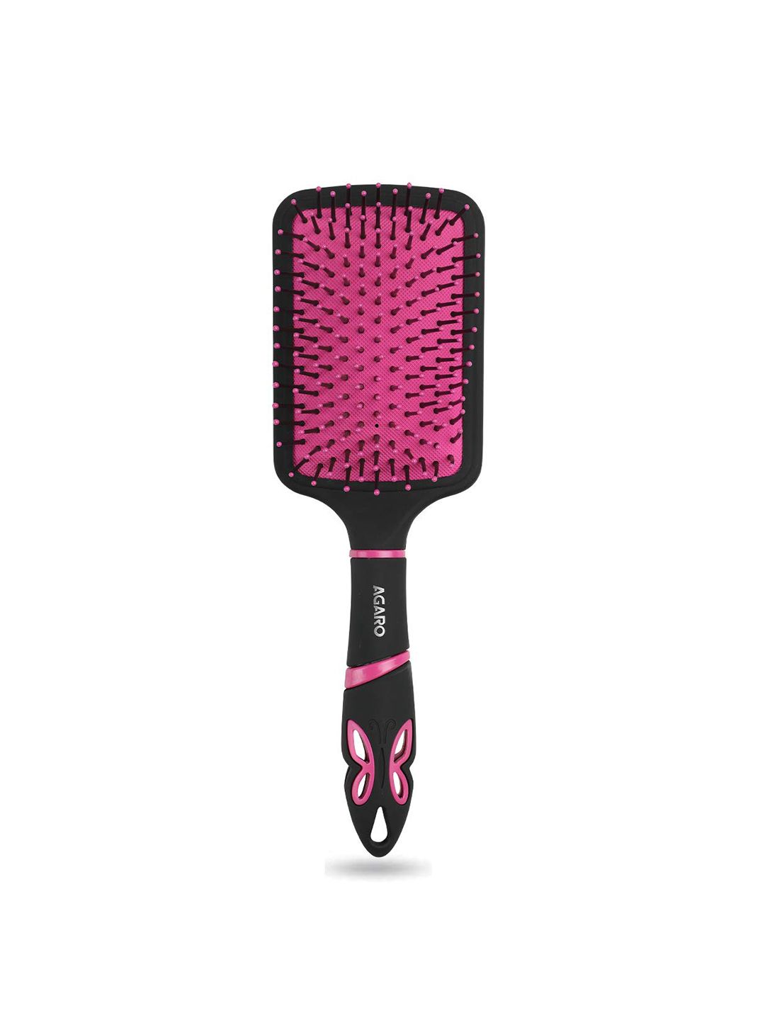 Agaro Delight Paddle Hair Brush - Black & Pink Price in India