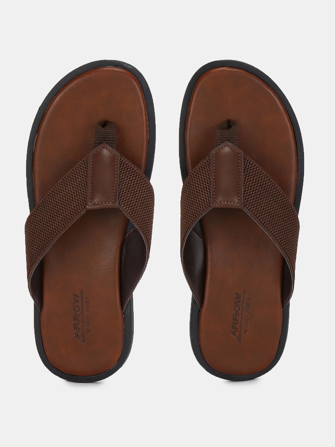 Arrow Men Brown Leather Sandals