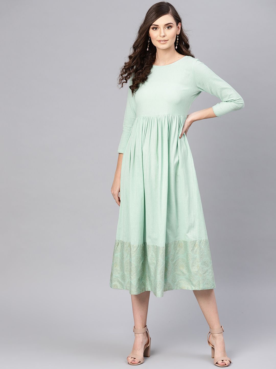 aks maxi dress sea green