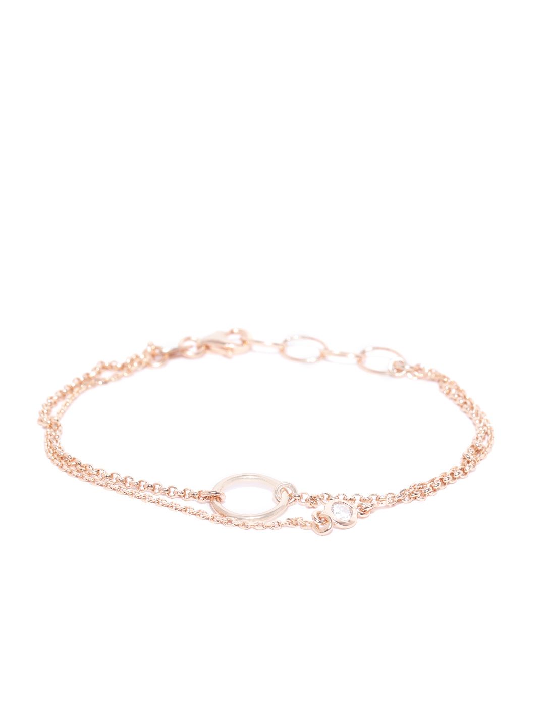 Carlton London Rose Gold-Plated Dualstrand Bracelet Price in India