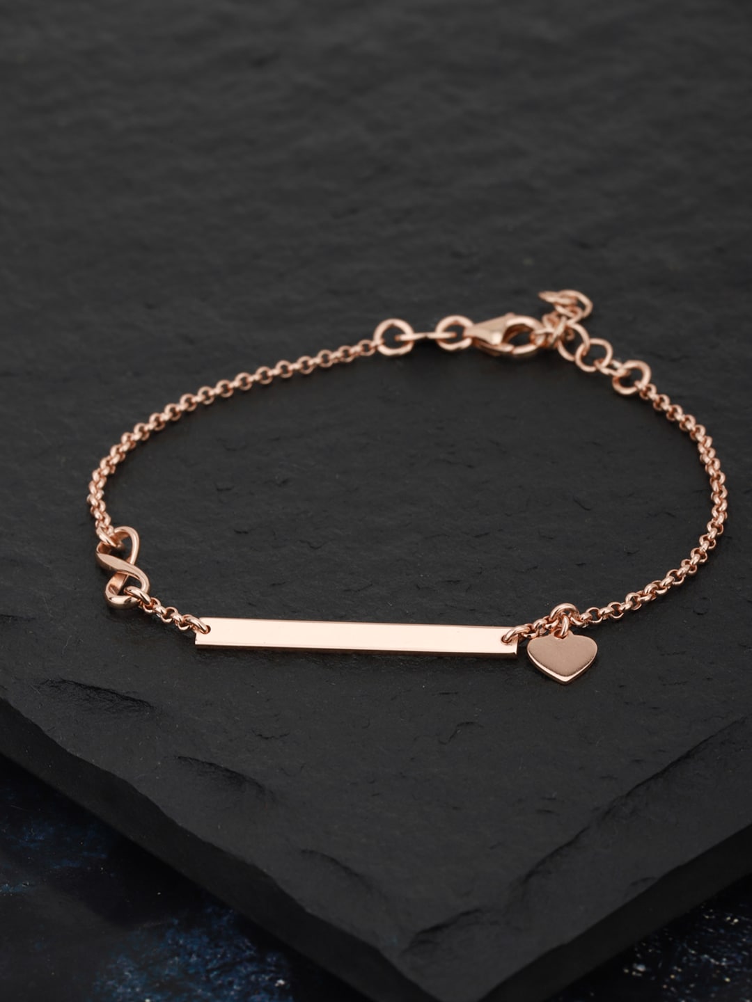 Carlton London Rose Gold-Plated Charm Bracelet Price in India