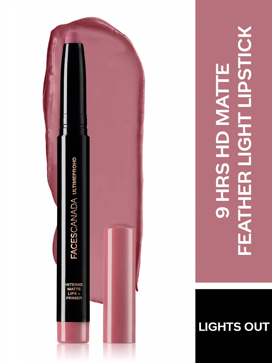 Faces Canada HD Intense Matte Ultra Light-weight Lipstick & Primer - Lights Out Price in India