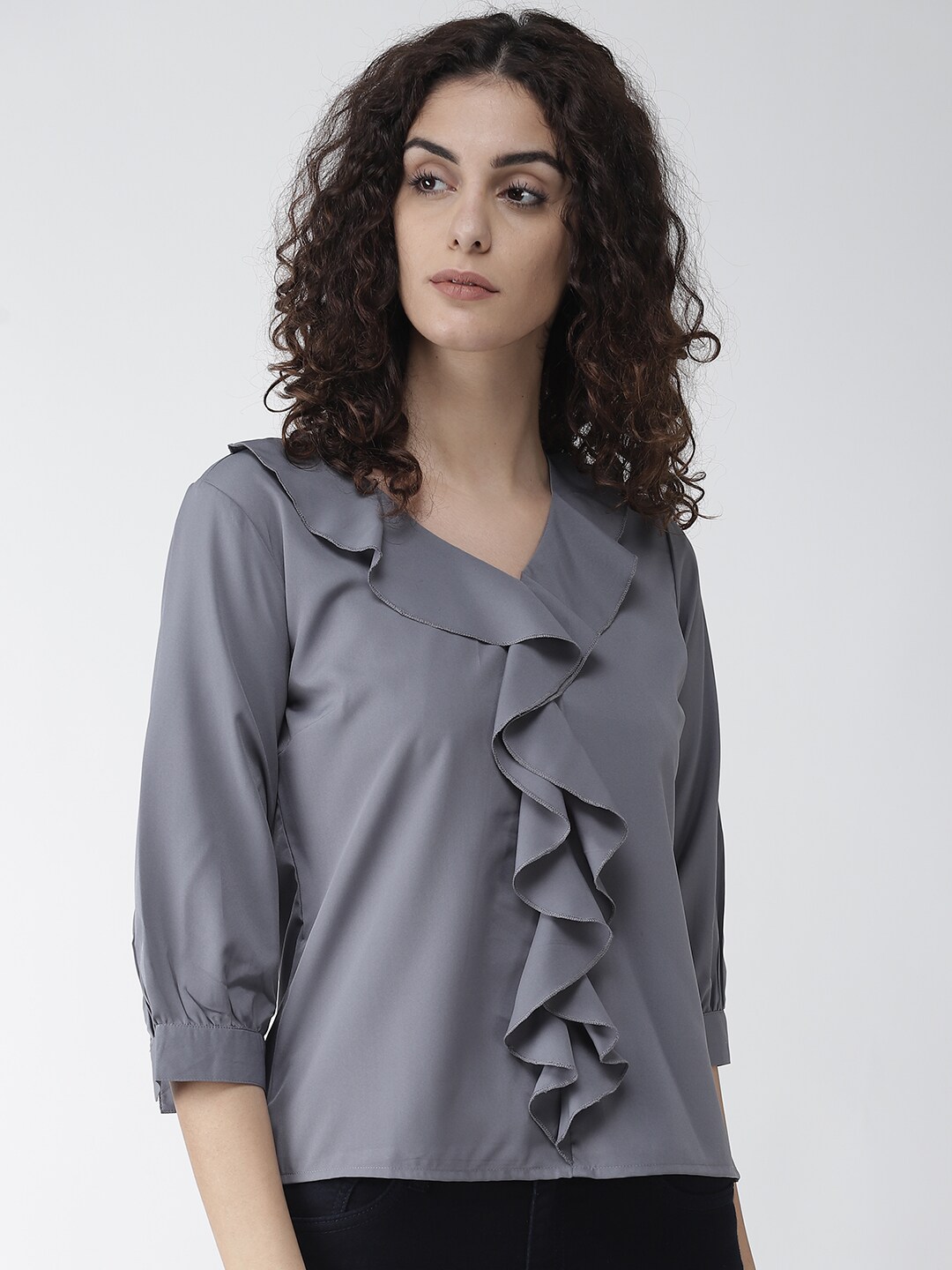 Style Quotient Women Grey Solid Top Price in India