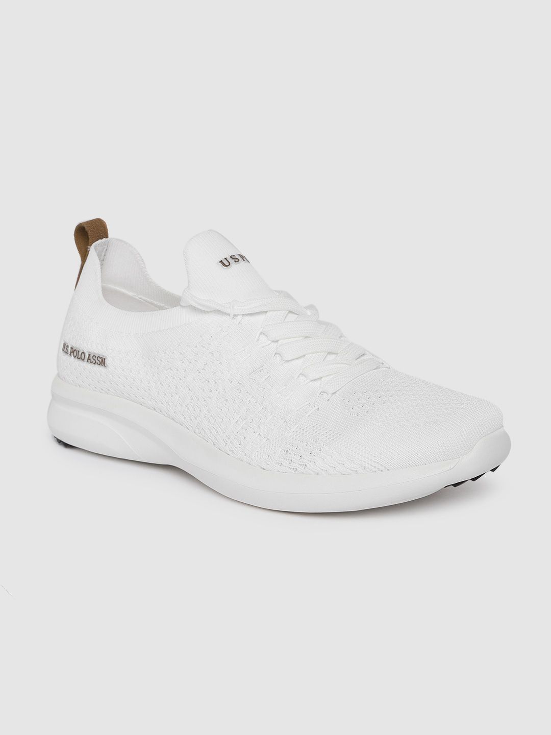 U.S. Polo Assn. Men White Solid Sneakers