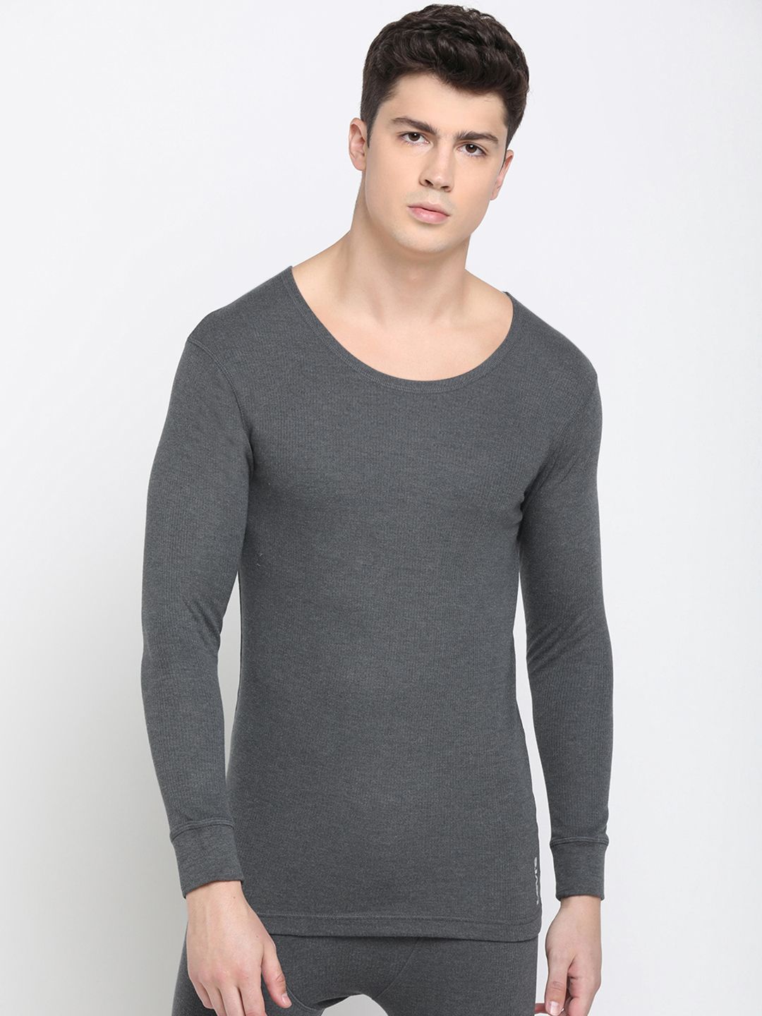Levis Men Charcoal Grey Solid Thermal Top Price in India