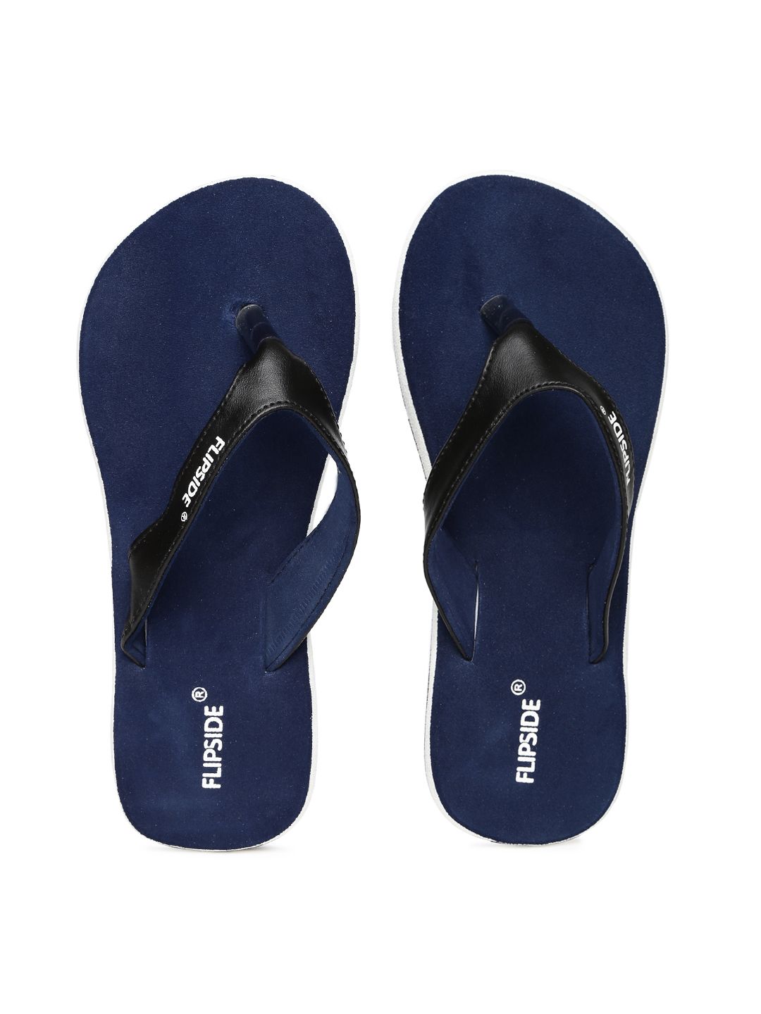 Flipside Women Black & Navy Flip-Flops Price in India