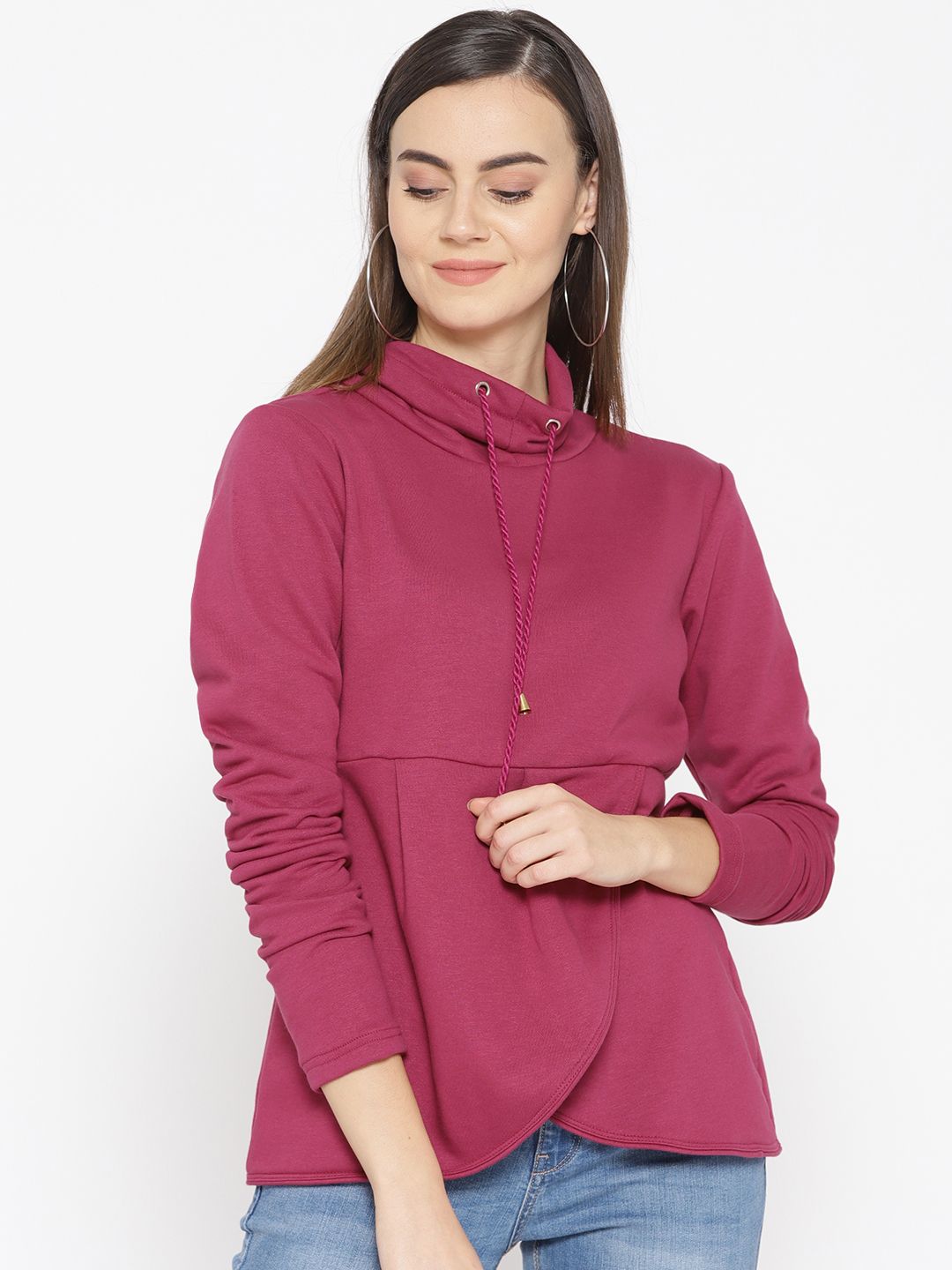 Alsace Lorraine Paris Women Pink Solid Sweatshirt Price in India