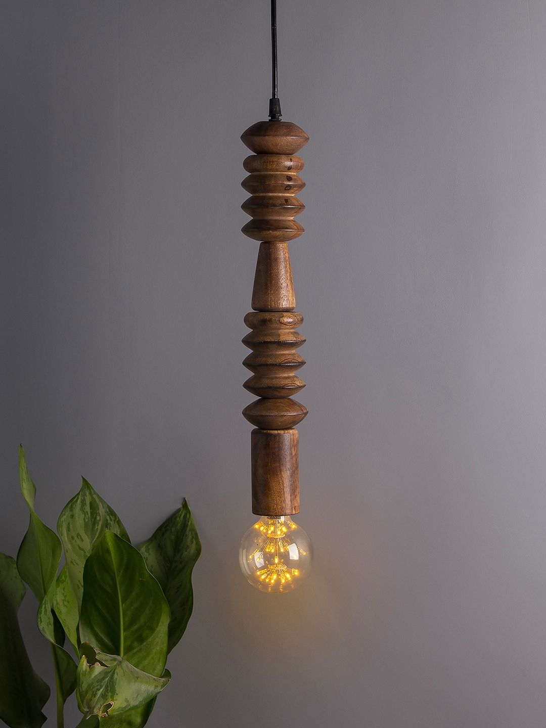 Homesake Brown Textured Handcrafted Hanging Light Price in India