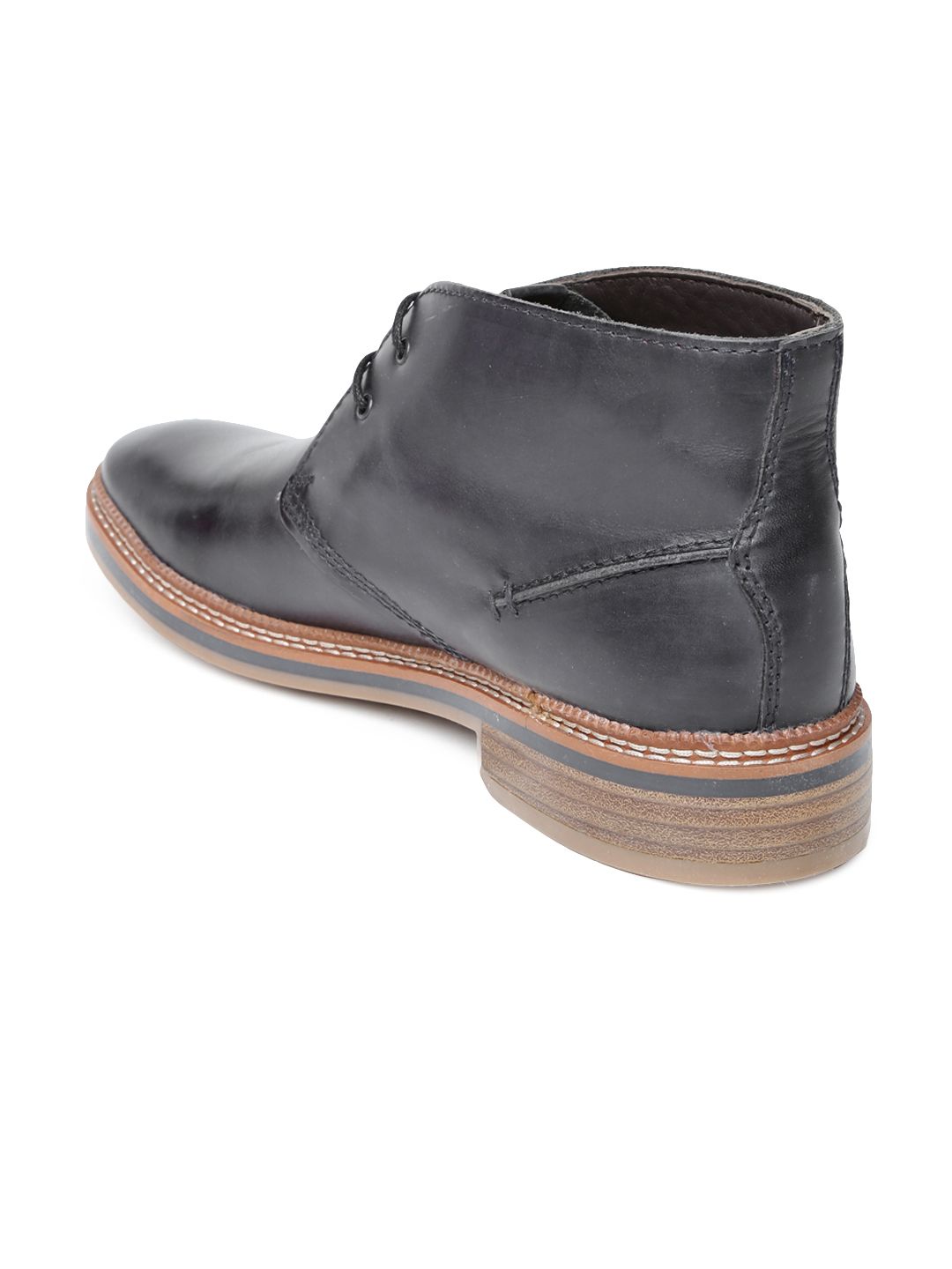 Buy Clarks Men Black Grimsby Leather Chukka Boots - Boots 
