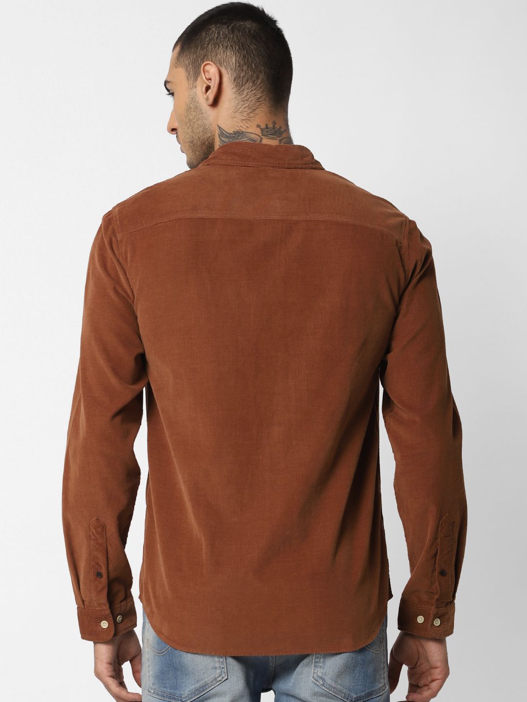 Buy Jack & Jones Men Brown Slim Fit Solid Casual Corduroy Shirt