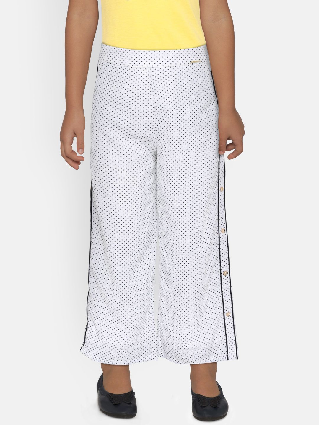 Peppermint Girls Off-White Printed Straight Palazzos