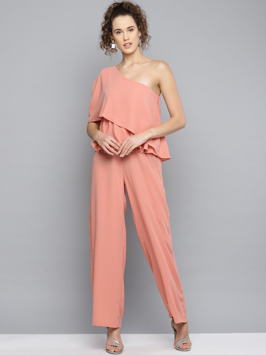 RARE Women Pink Solid Basic Jumpsuit Price in India
