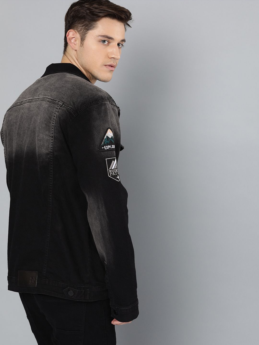 Buy HERE&NOW Men Black Faded Denim Jacket - Jackets for Men