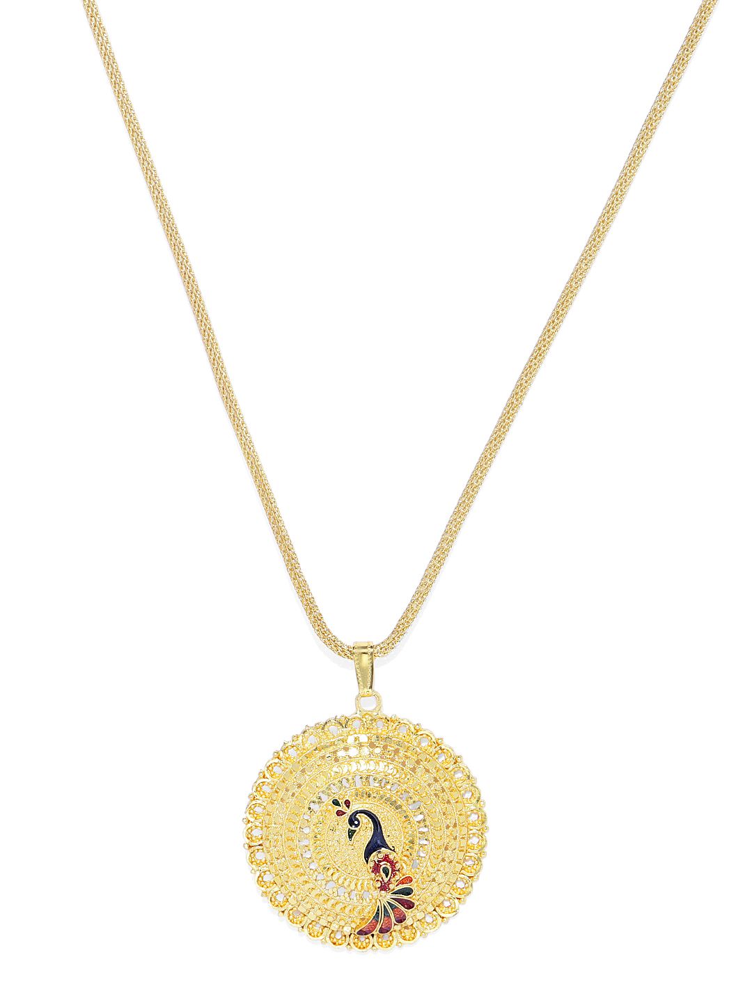 ASMITTA JEWELLERY Gold-Plated & Blue Chain with Pendant Price in India