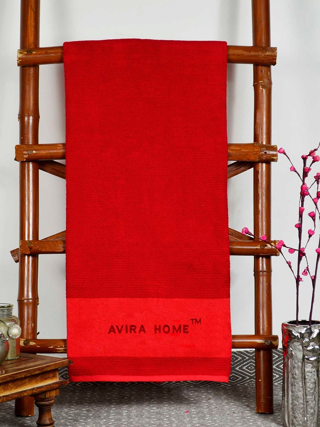 Avira Home Red Solid 650 GSM Bath Towel Price in India