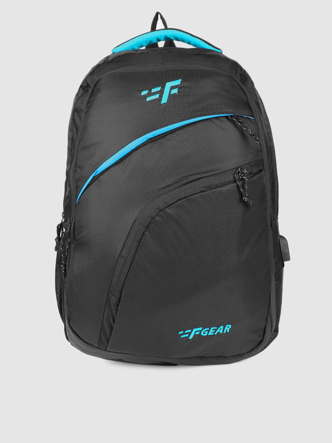 F Gear Unisex Black & Black Solid Backpack Price in India