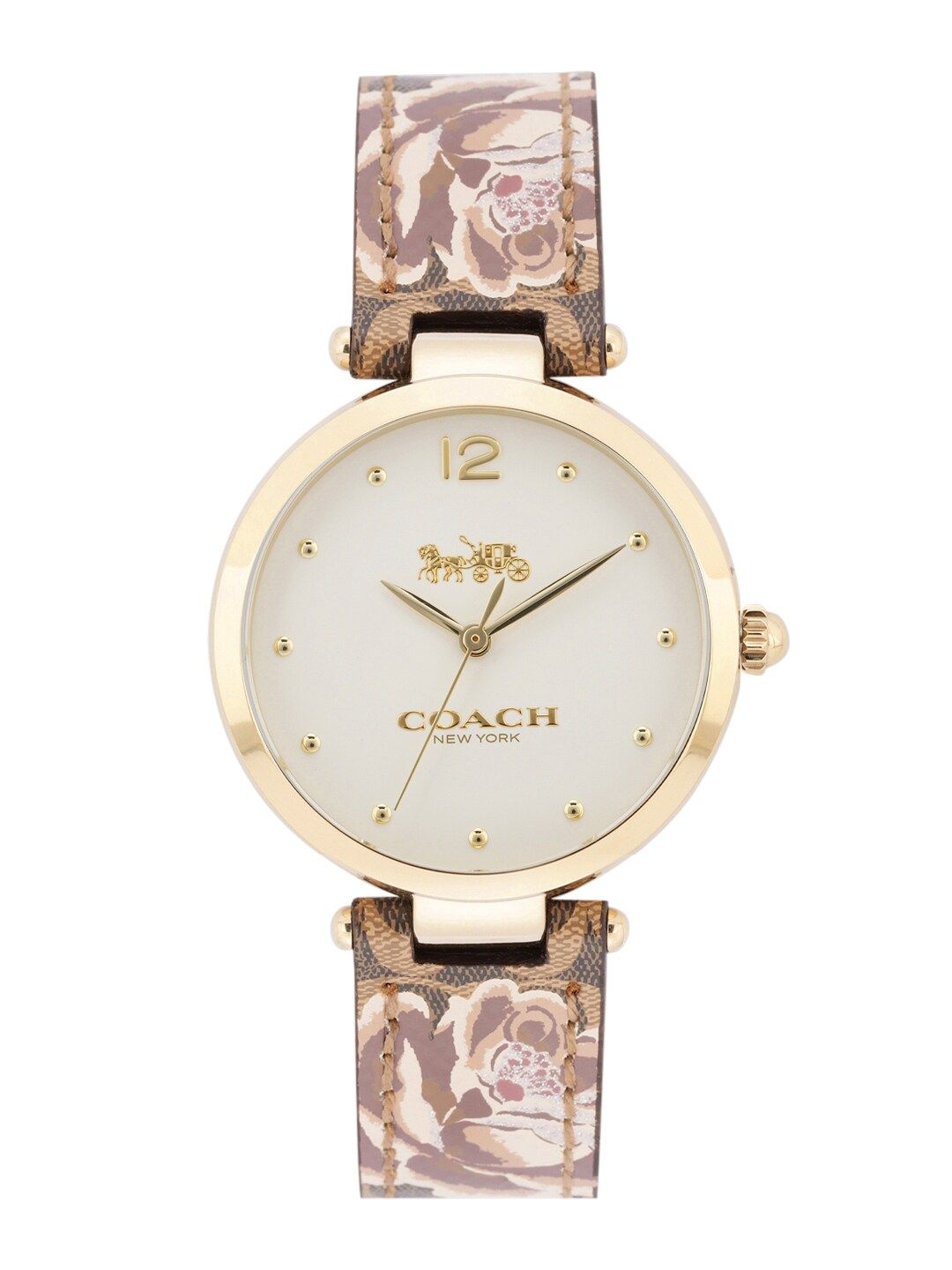 Coach Women Cream-Coloured Analogue Watch CO14503178W Price in India
