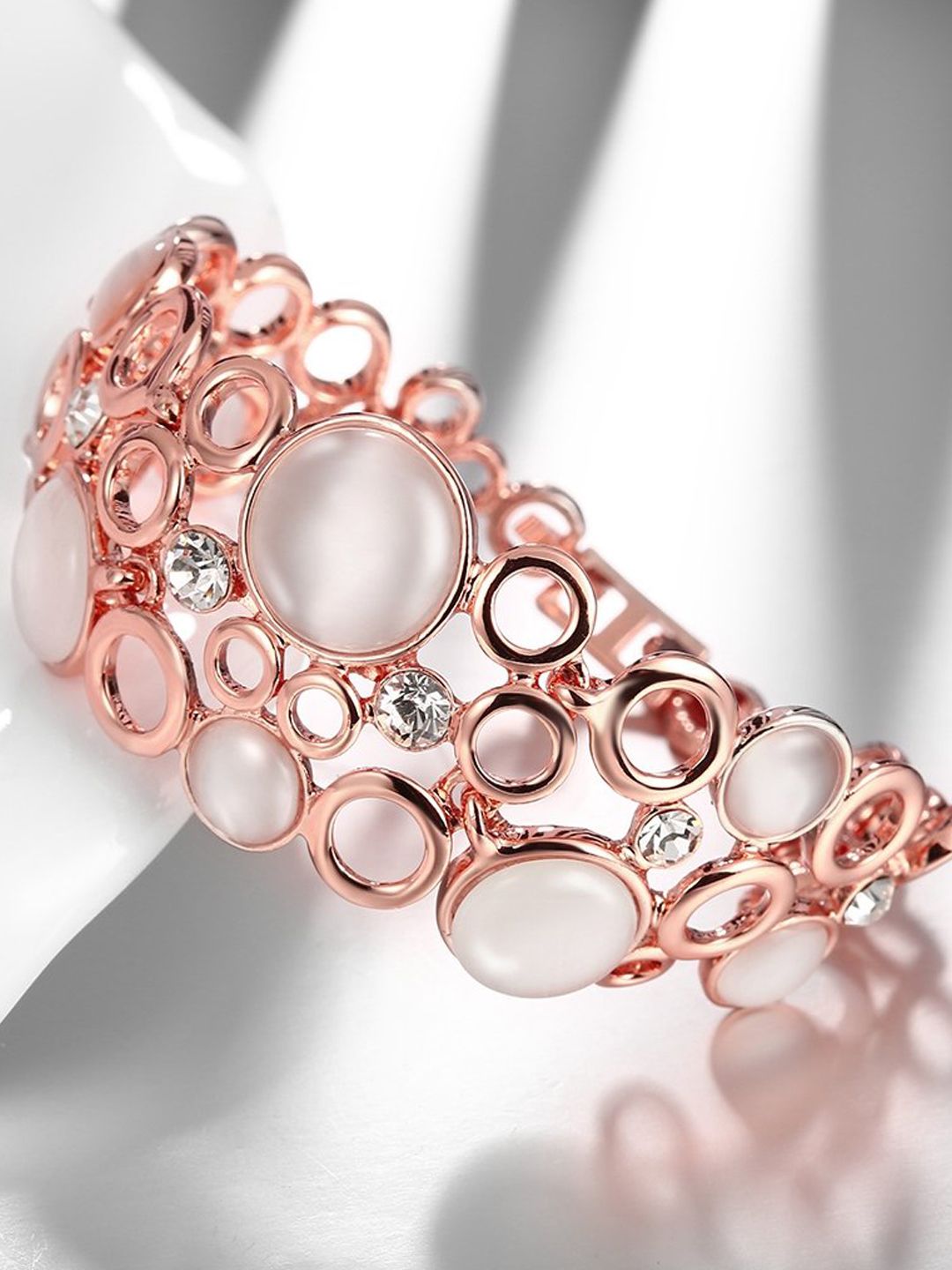 YouBella Rose Gold-Plated Stone-Studded Bracelet Price in India