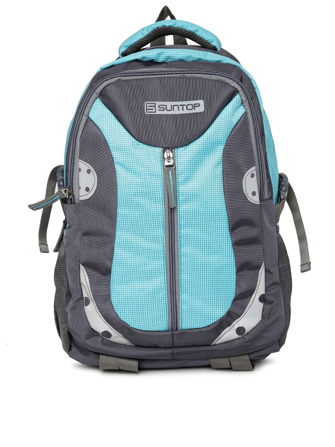 Suntop Unisex Grey & Blue Neo 9 Checked Laptop Backpack Price in India