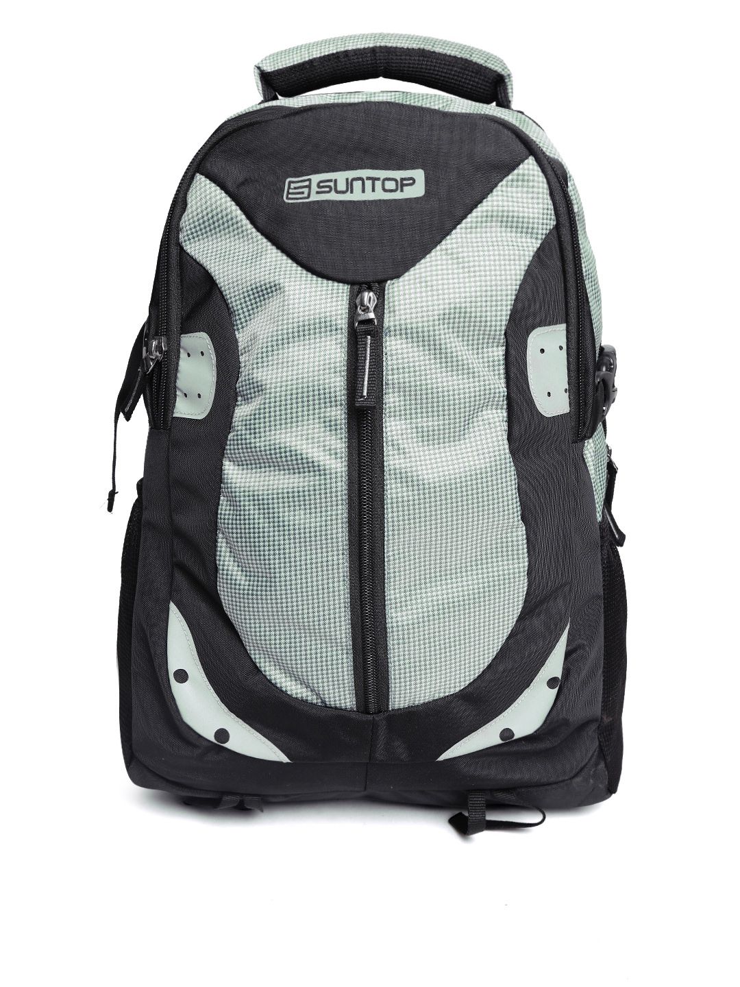 Suntop Unisex Black & Grey Neo 9 Checked Laptop Backpack Price in India
