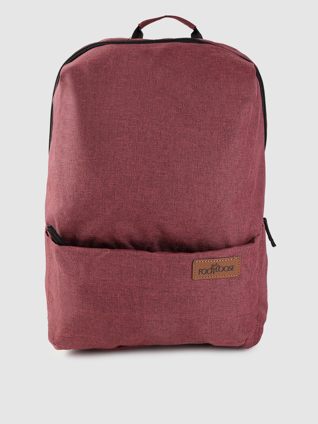 FOOTLOOSE Unisex Brick Red Solid Laptop Backpack Price in India