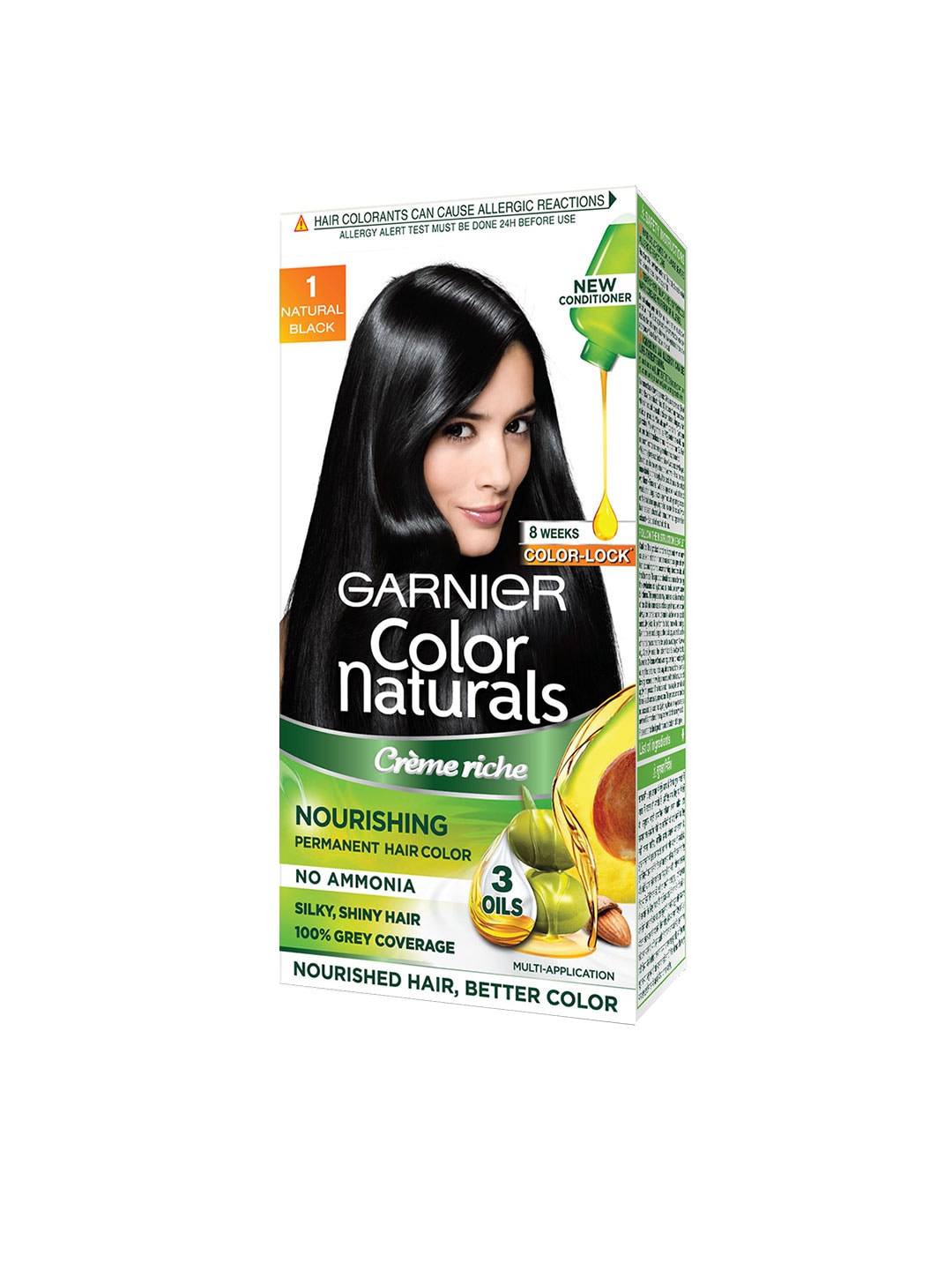 Garnier Color Naturals Creme Hair Color - 1 Natural Black 70 ml + 60 g Price in India