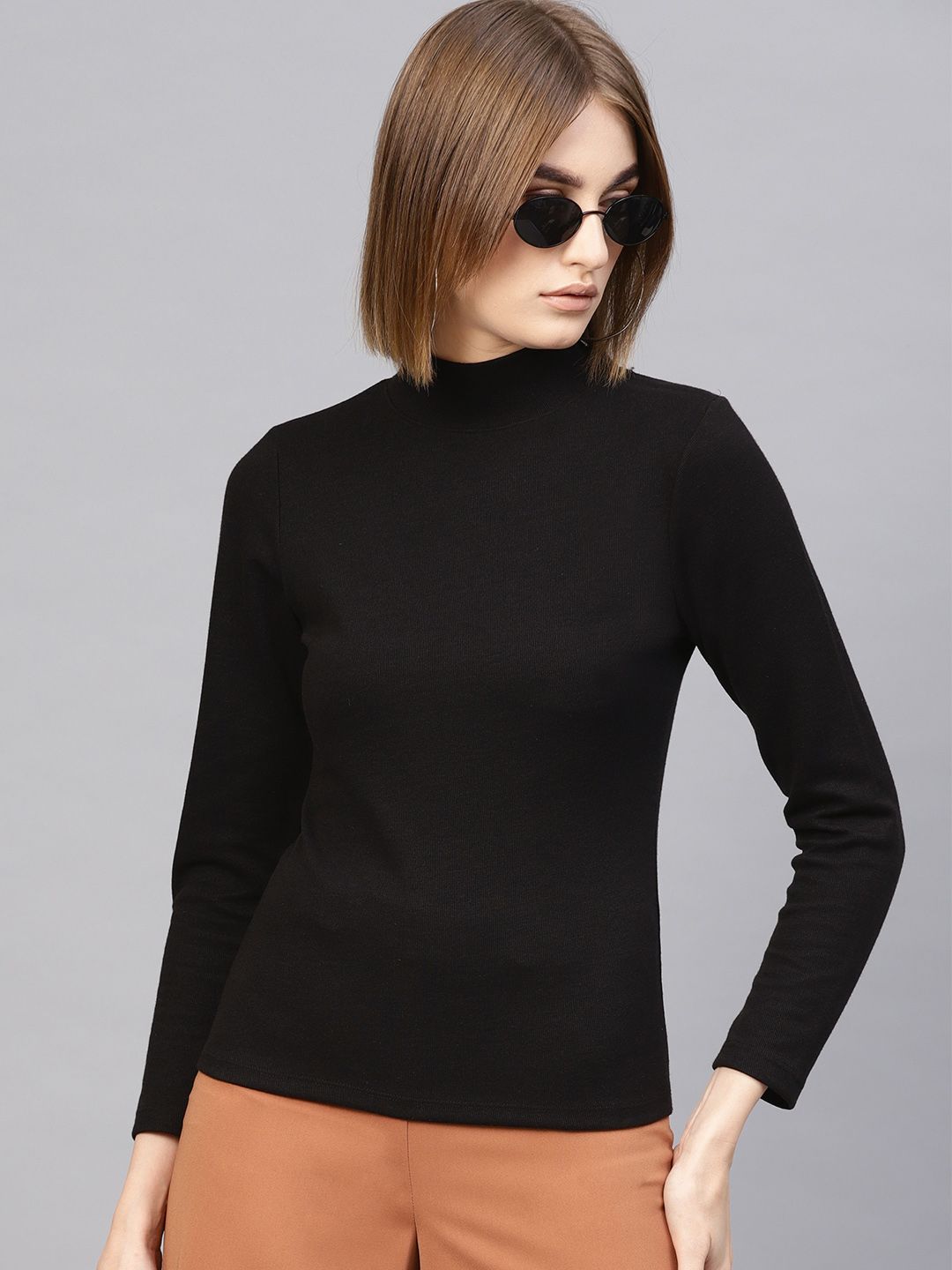 SASSAFRAS Women Black Solid Top