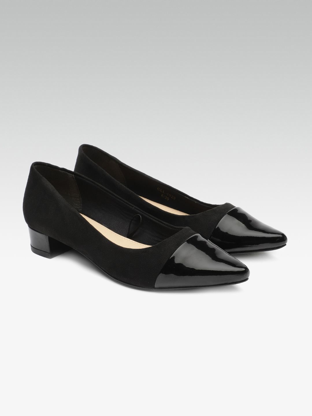 Carlton London Women Black Solid Suede Ballerinas