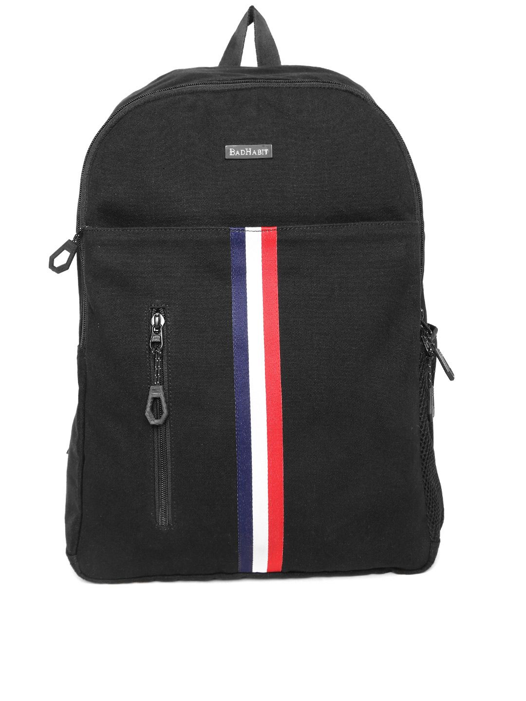 BAD HABIT Unisex Black Solid Laptop Backpack Price in India