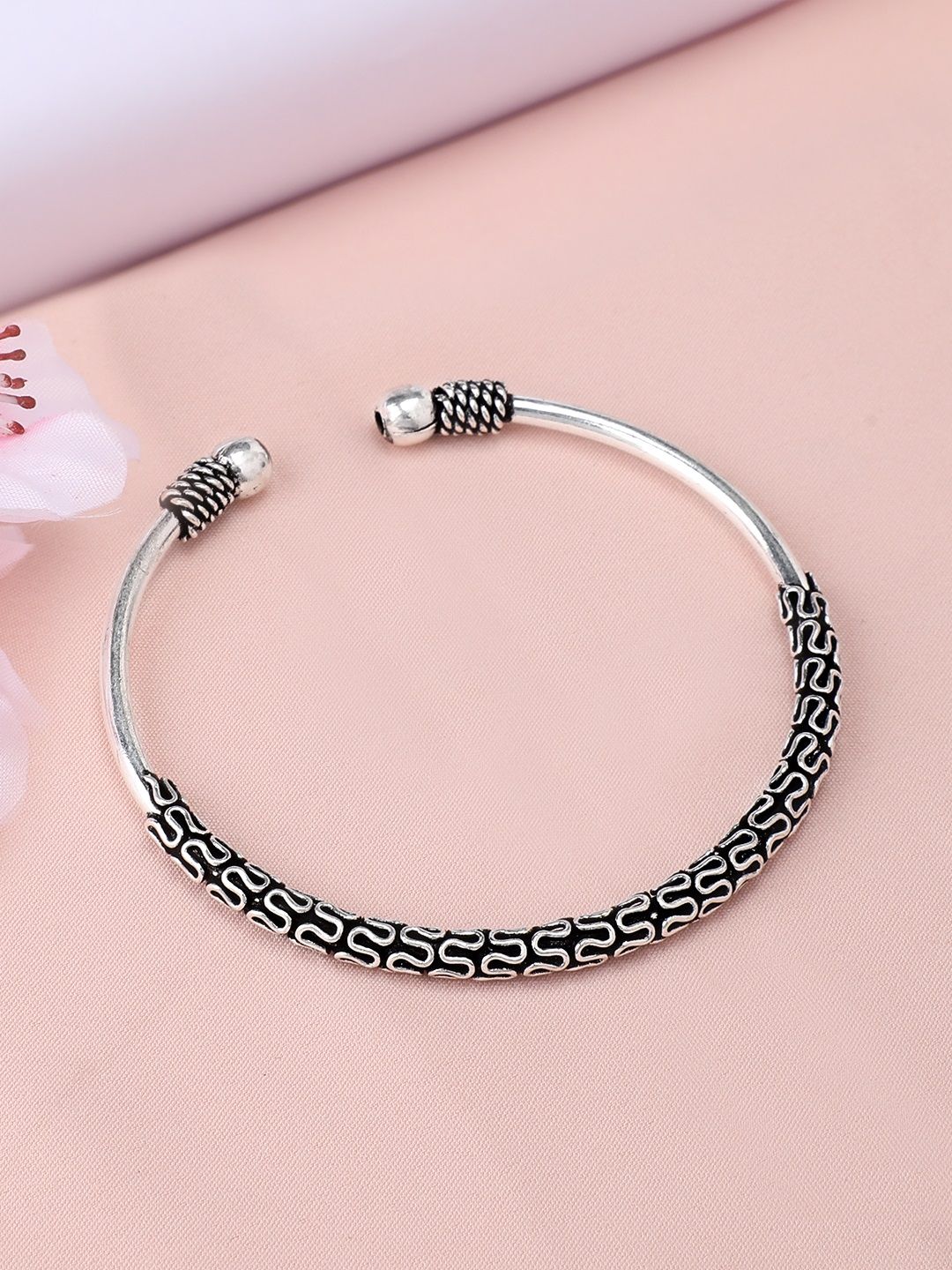 Rubans Silver-Plated Oxidised Bracelet Price in India