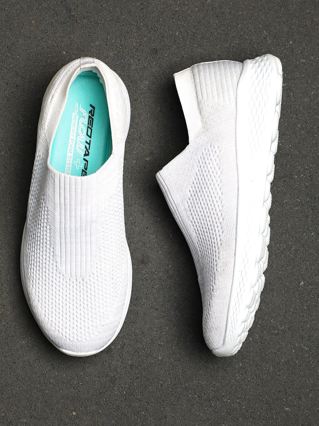 Red Tape Women White Textile Walking Shoes Price in India