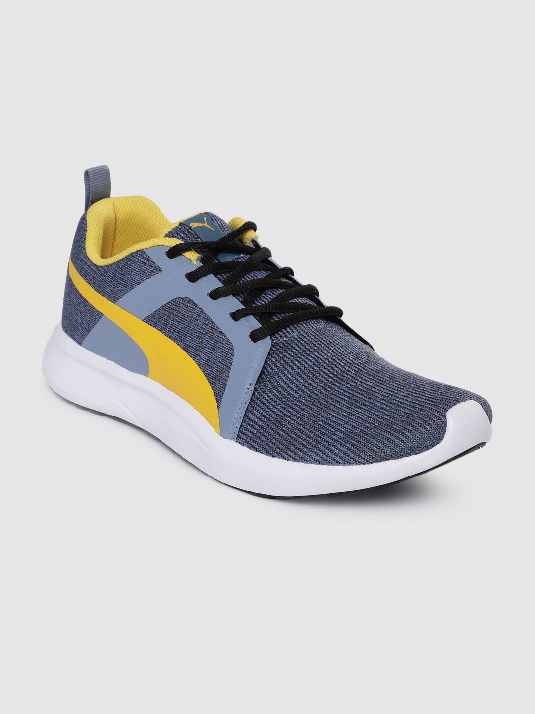 Puma Men Grey & Yellow Frost Idp Asphalt-Infinity-Spectra Yello Running Shoes