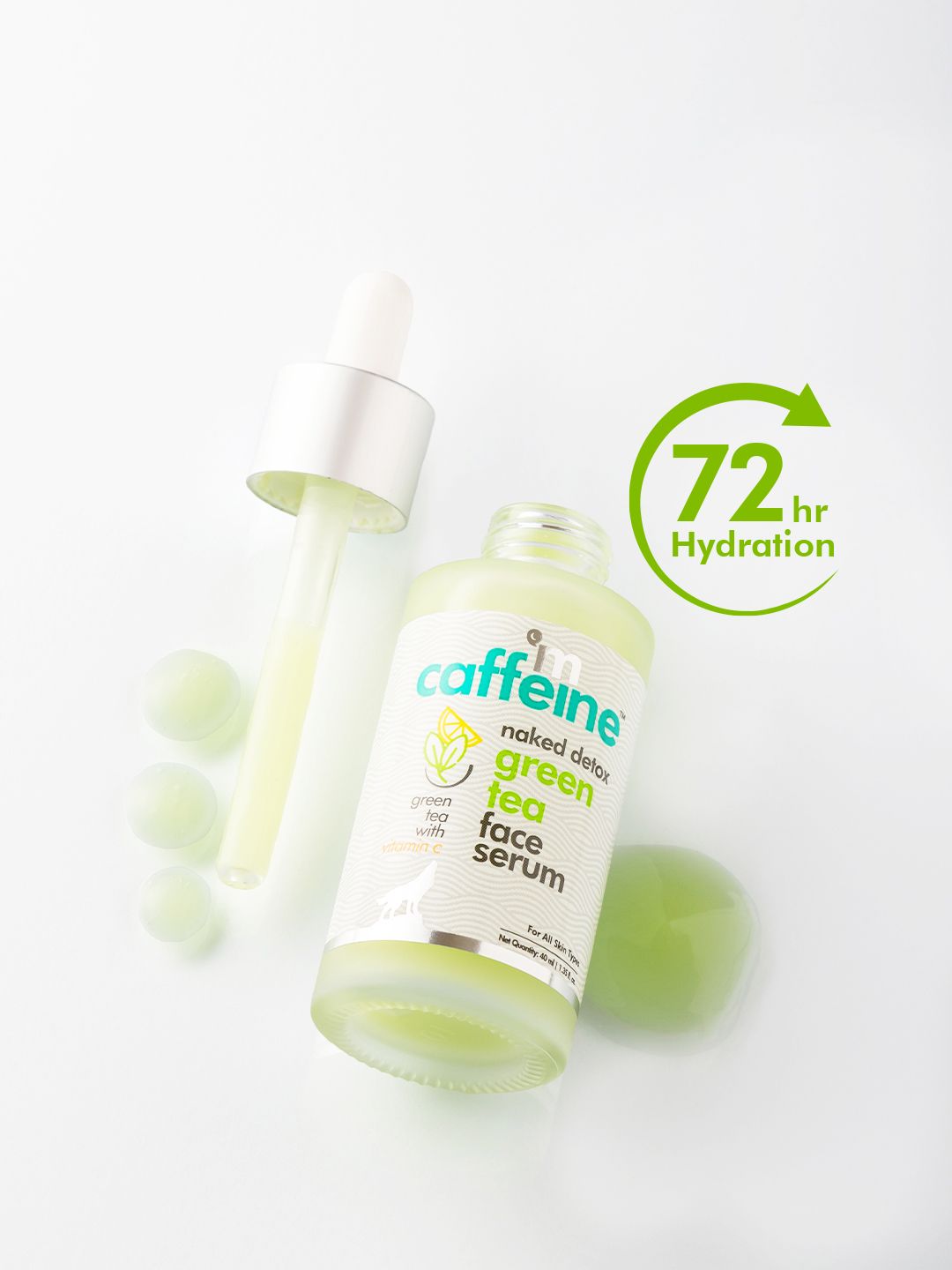 MCaffeine Sustainable Vitamin C Green Tea Face Serum for Glowing Skin with Hyaluronic Acid - 40ml