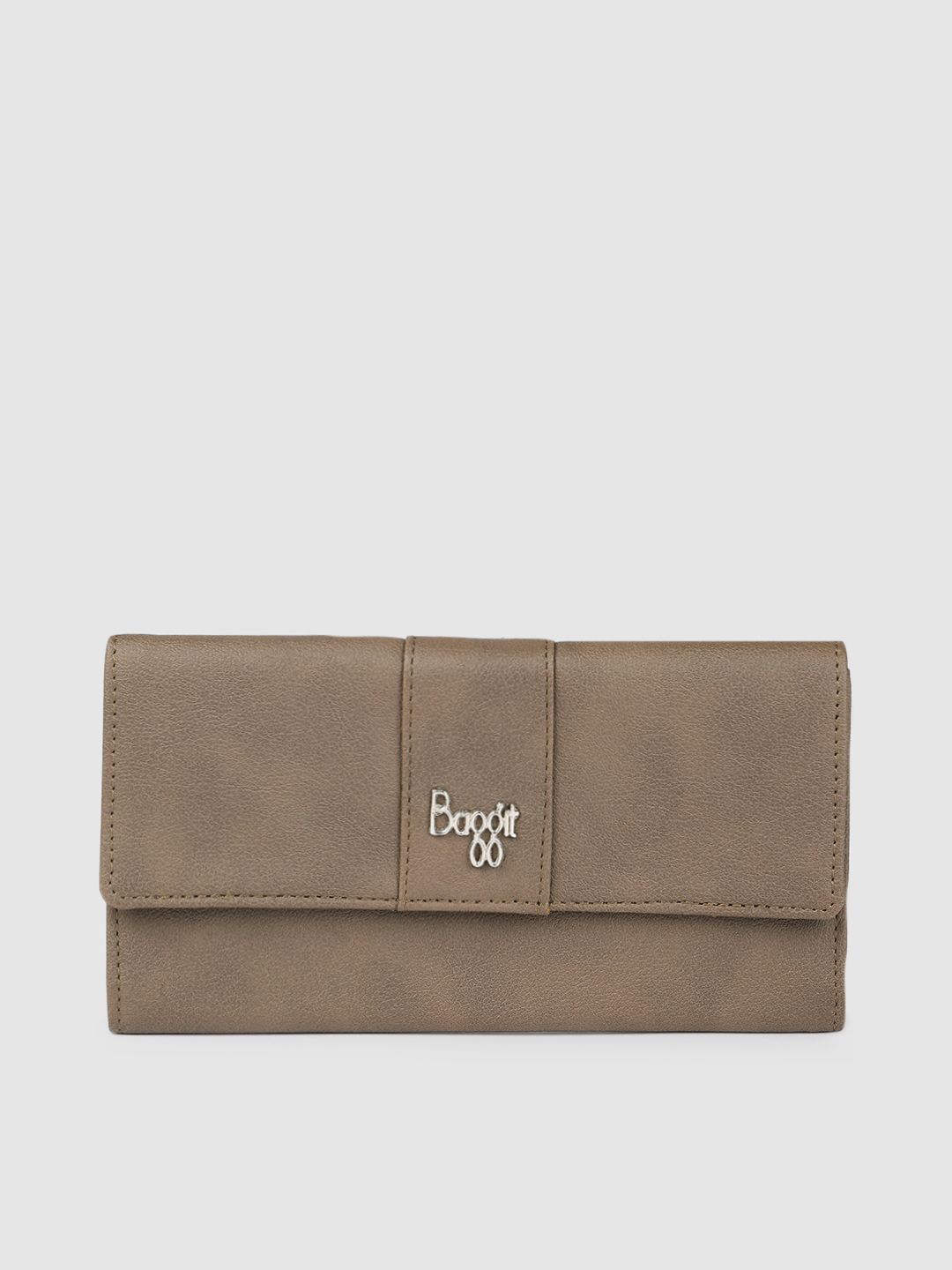 Baggit Women Brown Solid Three Fold Wallet Price in India