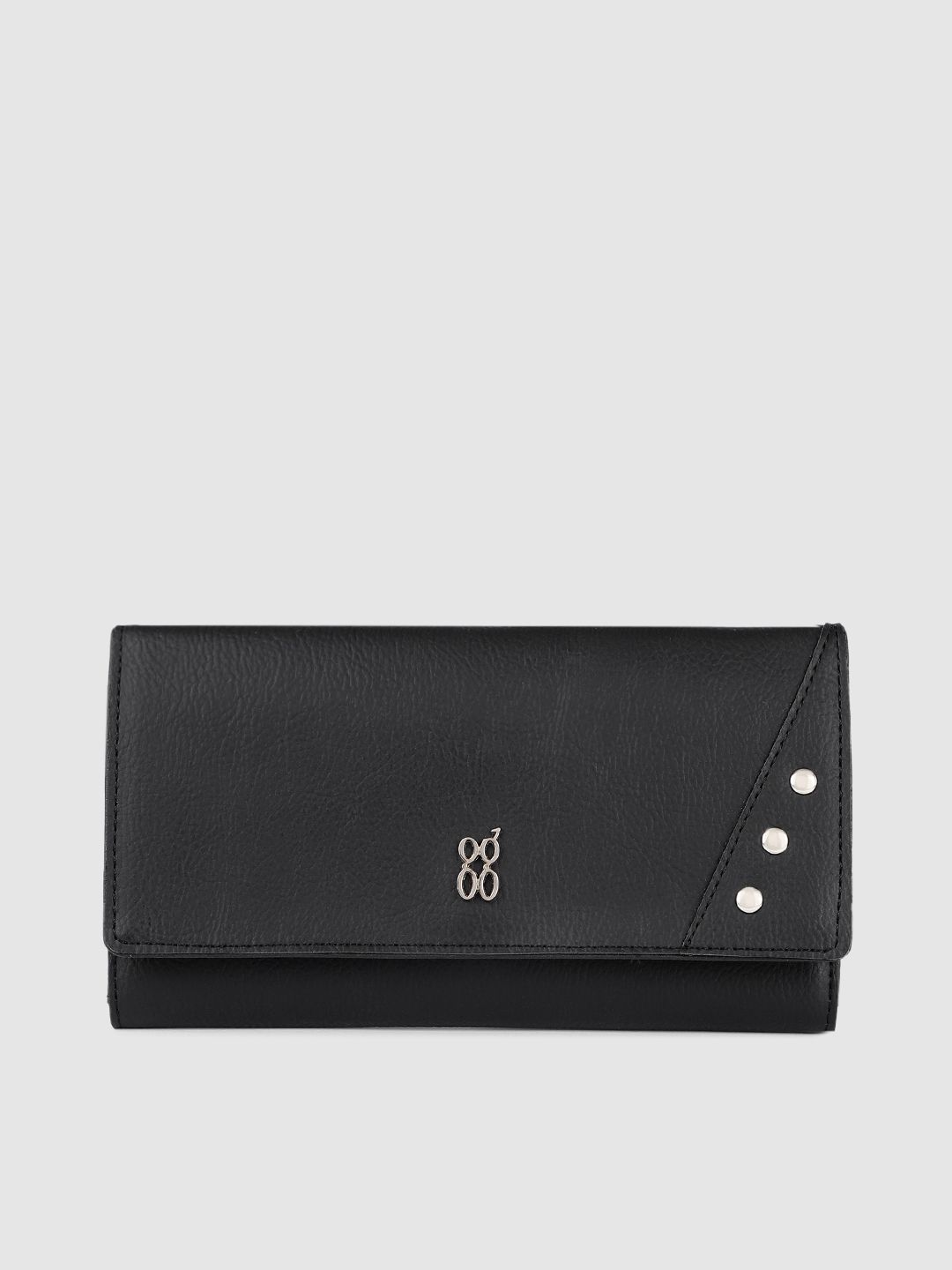 Baggit Women Black Solid Three Fold Wallet Price in India