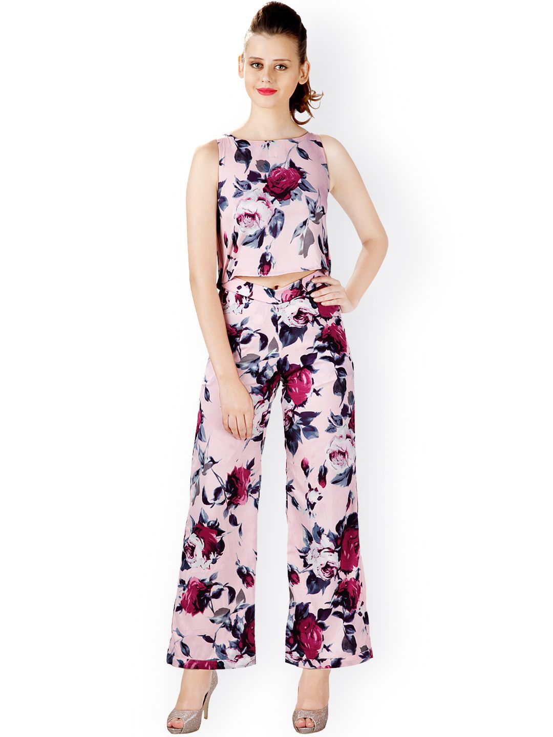 Miss Chase Pink Printed Jumpsuit Price in India