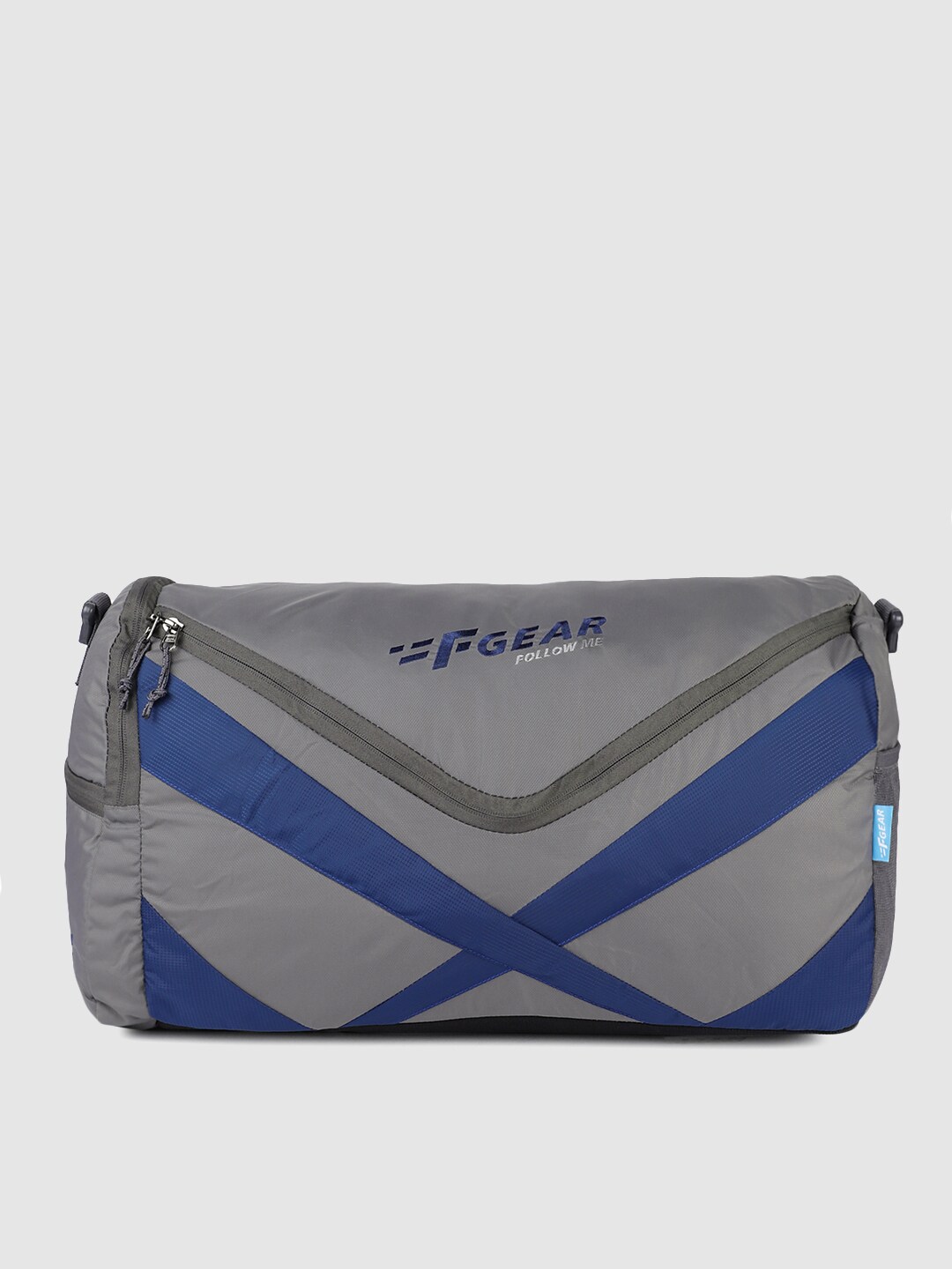 F Gear Unisex Grey & Blue Printed X Gym Duffel Bag Price in India