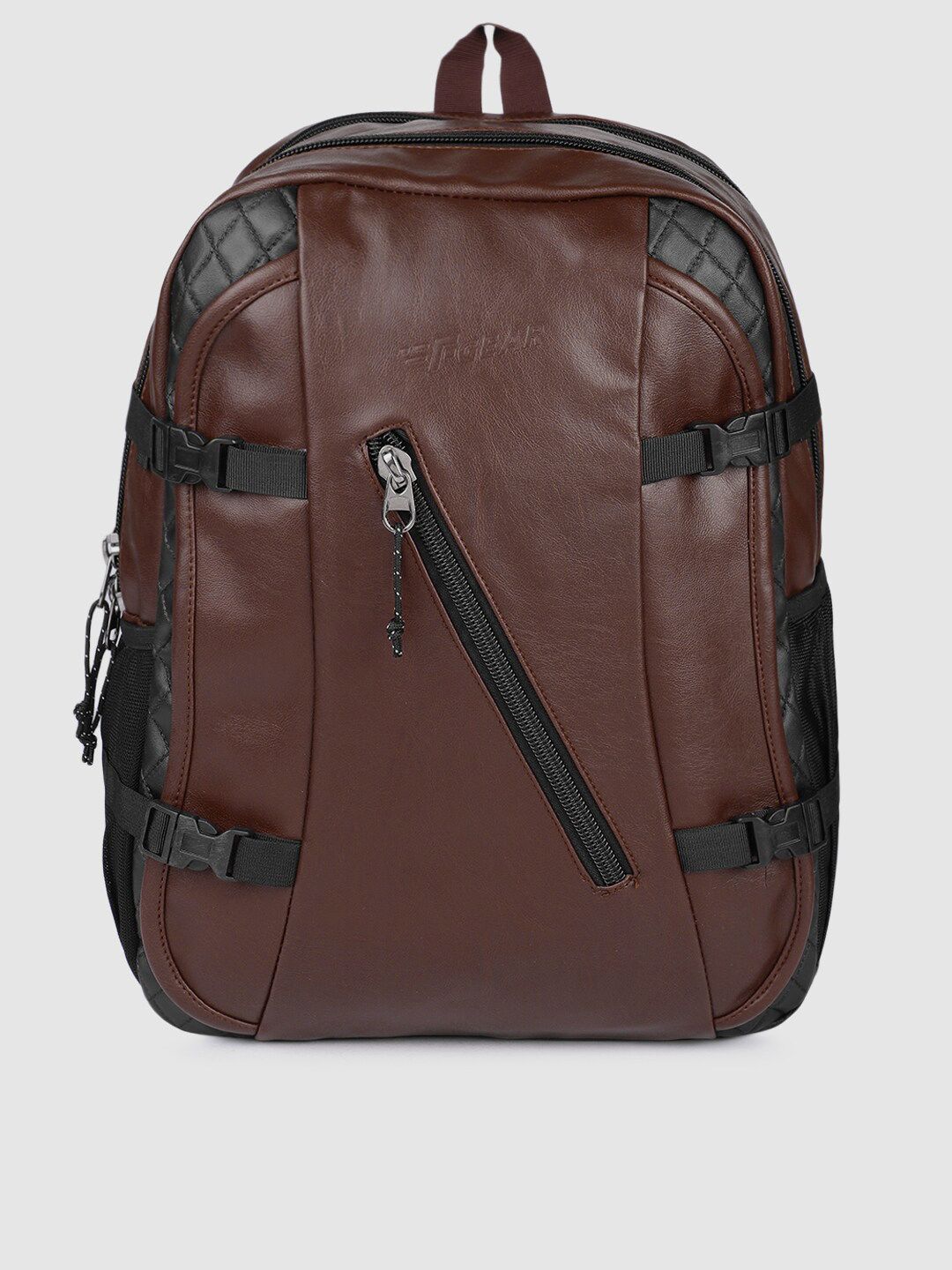 F Gear Unisex Brown Solid Backpack Price in India