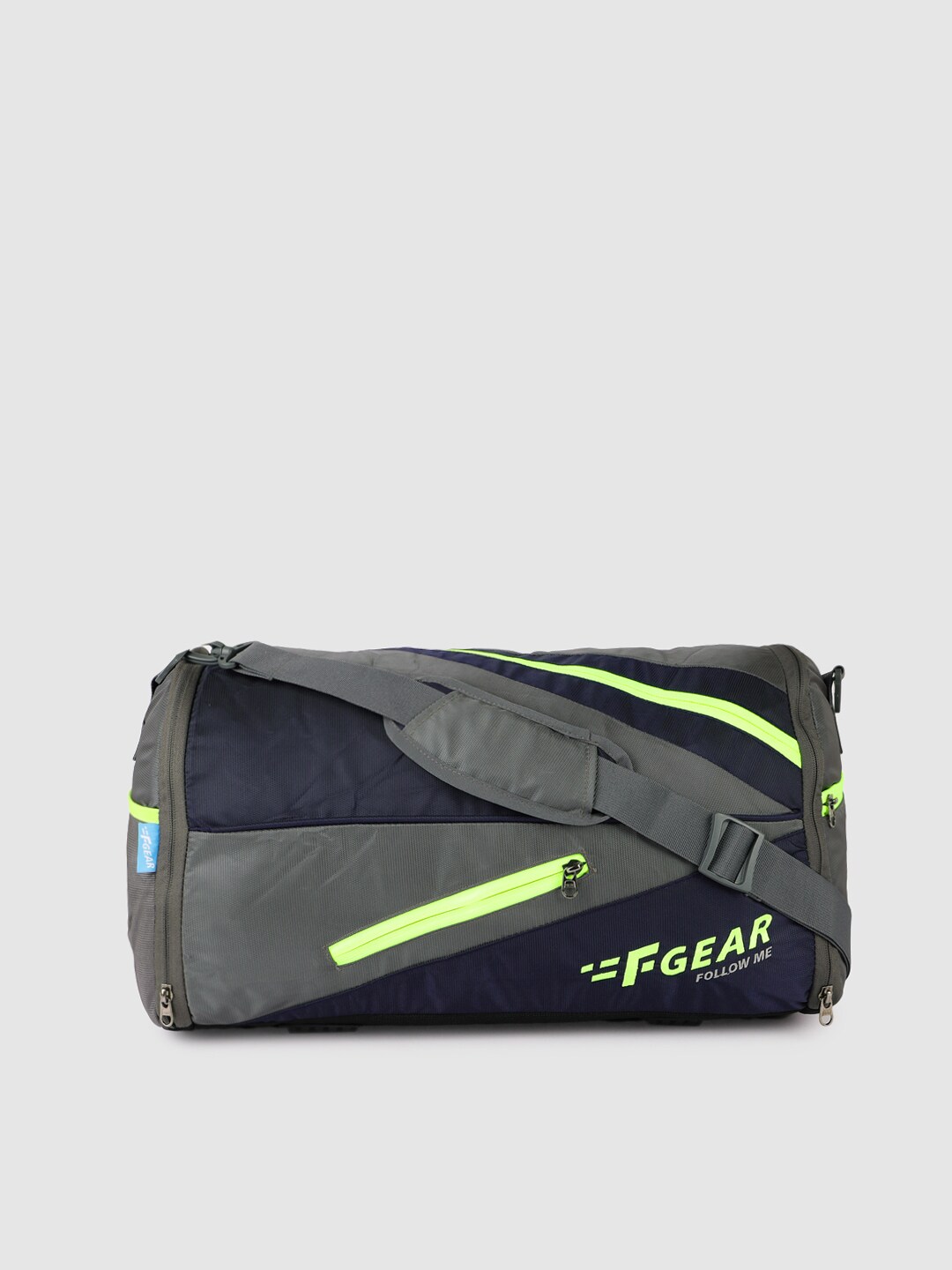 F Gear Unisex Grey & Navy Blue Surge Printed Duffle Bag Price in India
