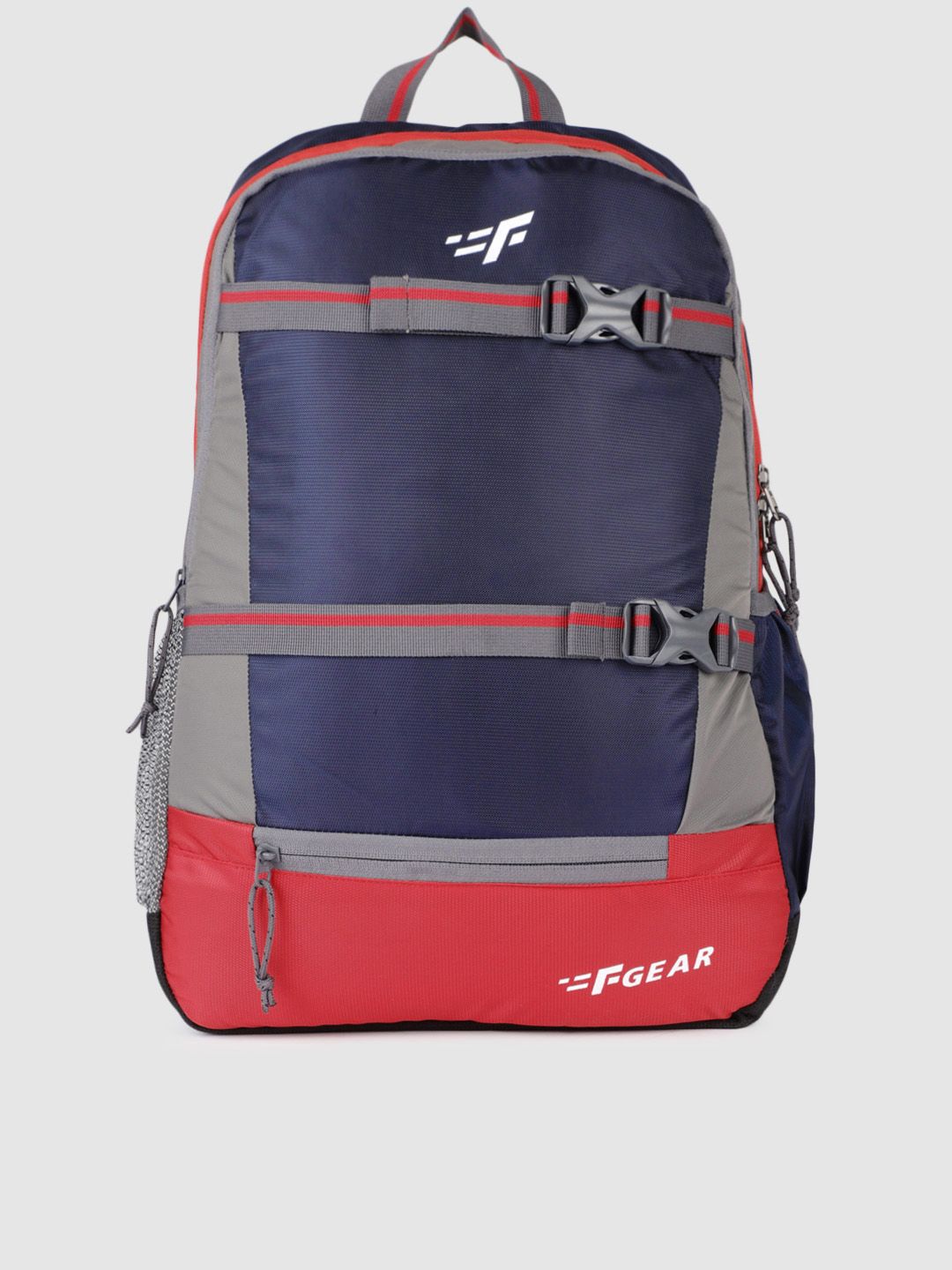 F Gear Unisex Navy Blue & Red Colourblocked Arrive NB Backpack Price in India