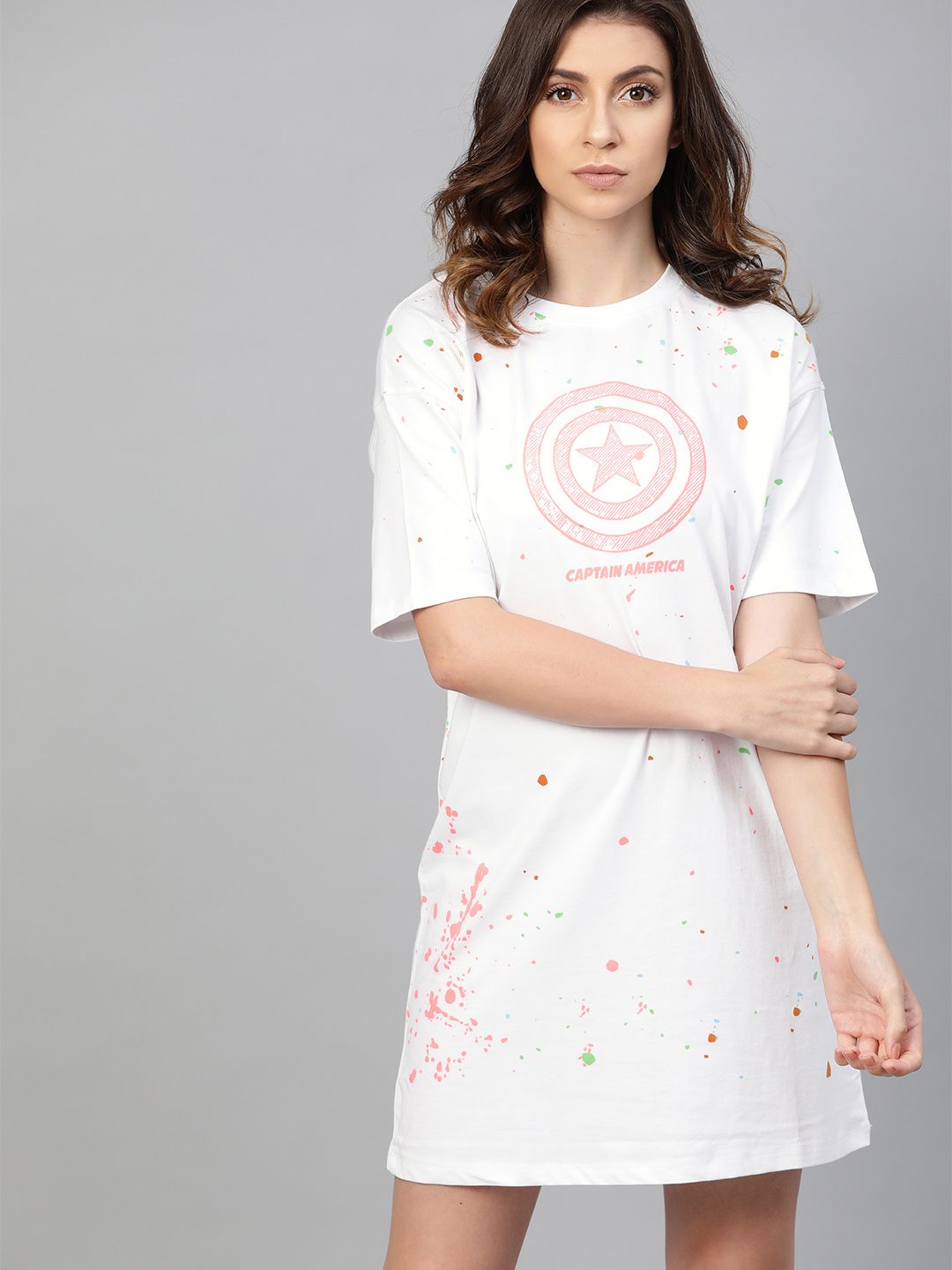 marvel t shirt dress Buy Kook N Keech Marvel Women White & Red Captain America Print T-shirt  Dress - Dresses for Women 10926210