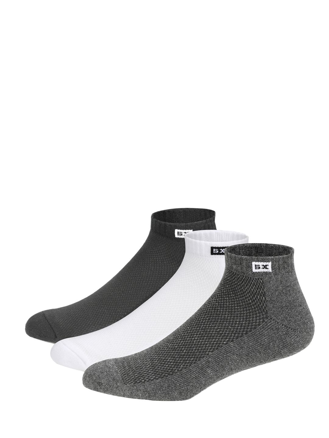 Supersox Men Pack of 3 Solid Half Terry Cushion Sneaker-Length Socks