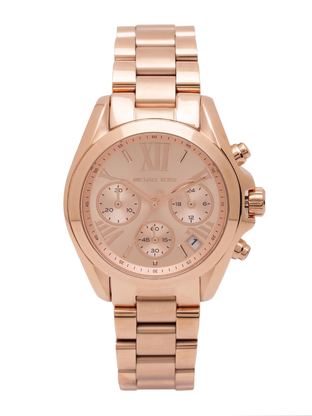 Michael Kors Women Chronograph Rose Gold-Toned Dial Watch MK5799I Price in India