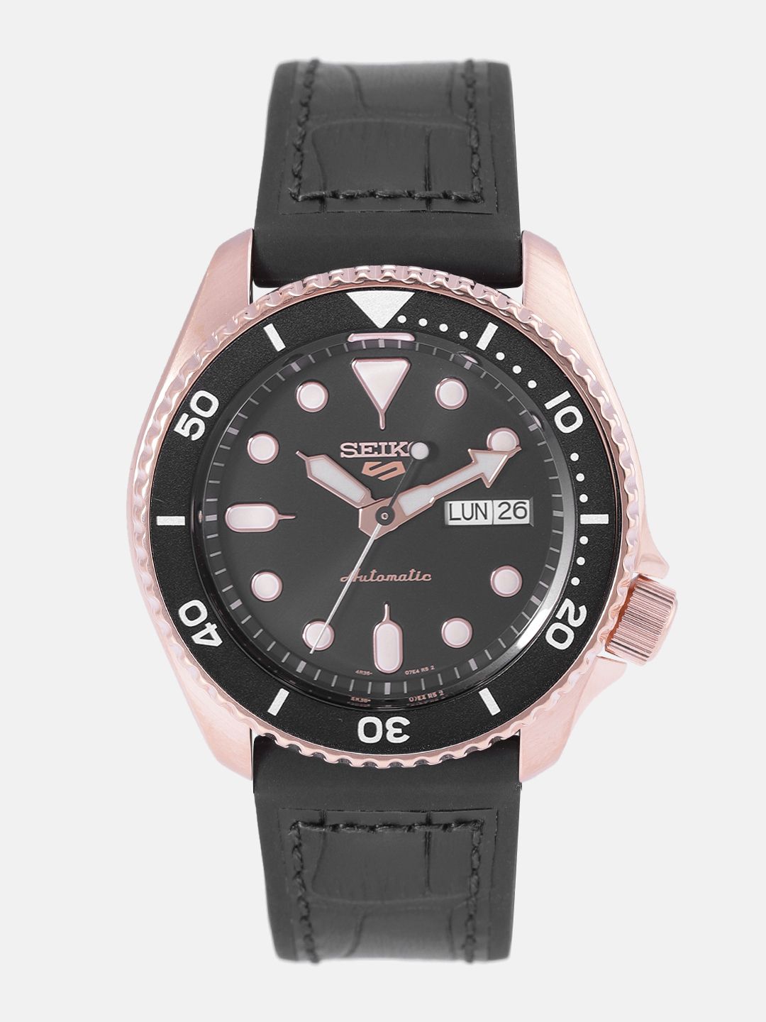 SEIKO SEIKO Men Black Automatic Skeleton Analogue Watch SRPD76K1