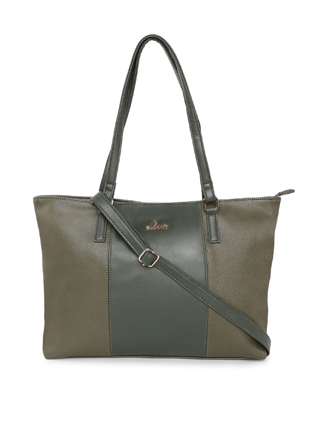 Lavie Olive Green Textured Shoulder Bag Price in India